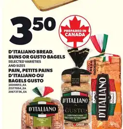 Independent City Market D'ITALIANO BREAD, BUNS OR GUSTO BAGELS offer