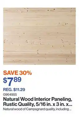 Patrick Morin Natural Wood Interior Paneling, Rustic Quality, 5/16 in. x 3 in. x 8 ft offer