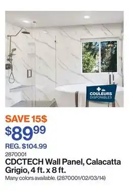 Patrick Morin Wall Panel, Calacatta Grigio, 4 ft. x 8 ft offer