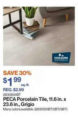 Patrick Morin PECA Porcelain Tile, 11.6 in. x 23.6 in., Grigio offer