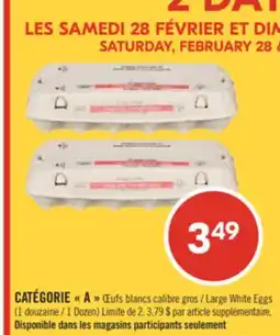 Pharmaprix CATÉGORIE A Large White Eggs 1 Dozen offer