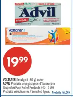 Pharmaprix VOLTAREN Emulgel (150 g), ADVIL Ibuprofen Pain Relief Products (40-150) offer