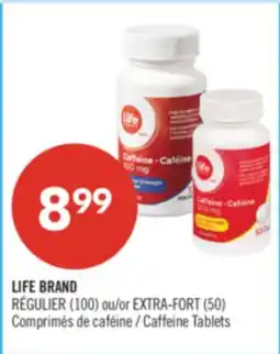 Pharmaprix LIFE BRAND (100) or EXTRA-FORT (50) Caffeine Tablets offer