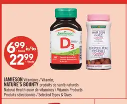 Pharmaprix JAMIESON Vitamin, NATURE'S BOUNTY Natural Health or Vitamin Products offer