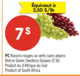 Pharmaprix PC Red or Green Seedless Grapes offer