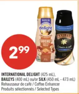 Pharmaprix INTERNATIONAL DELIGHT (425 mL), BAILEYS (400 mL) or SILK (450 mL - 473 mL) offer