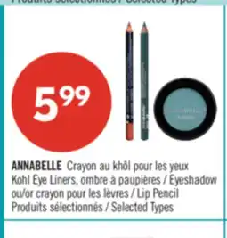 Pharmaprix ANNABELLE Kohl Eye Liners, Eyeshadow or Lip Pencil offer