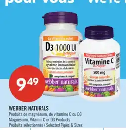 Pharmaprix WEBBER NATURALS Magnesium, Vitamin C or D3 Products offer