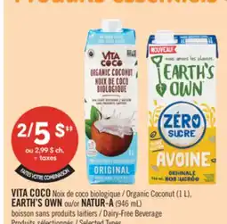 Pharmaprix VITA COCO ORGANIC COCONUT (1 L), EARTH'S OWN OR NATUR-A (946 ML) DAIRY-FREE BEVERAGE offer