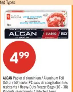 Pharmaprix ALCAN Aluminum Foil 50' or PC Heavy-Duty Freezer Bags (10 - 38) offer