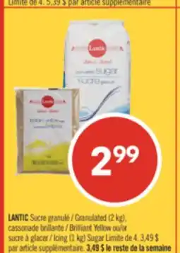 Pharmaprix LANTIC Granulated (2 kg), Brilliant Yellow or Icing (1 kg) Sugar offer