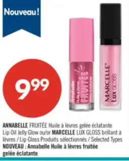 Pharmaprix ANNABELLE FRUITÉE Lip Oil Jelly Glow or MARCELLE LUX GLOSS Lip Gloss offer