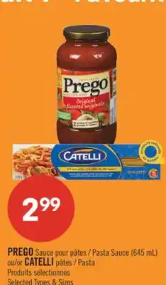 Pharmaprix PREGO Pasta Sauce (645 ml) or CATELLI Pasta offer