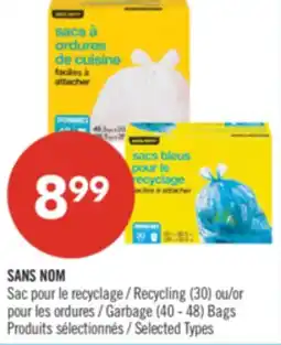 Pharmaprix NO NAME Recycling (30) or Garbage (40 - 48) Bags offer