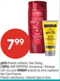 Pharmaprix göt2b Hair Styling, L'OREAL HAIR EXPERTISE Shampoo (591 mL) or Monday Hair Care Products offer
