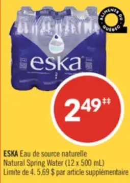 Pharmaprix ESKA Natural Spring Water offer