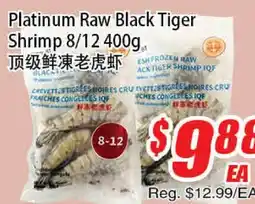 WinCo Food Mart Platinum Raw Black Tiger Shrimp 8/12 offer
