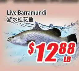 WinCo Food Mart Live Barramundi offer
