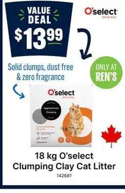 Ren’s Pets Depot O'select Clumping Clay Cat Litter offer