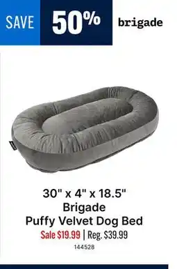 Ren’s Pets Depot Brigade Puffy Velvet Dog Bed offer