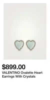 Holt Renfrew VALENTINO Ovalette Heart Earrings With Crystals offer