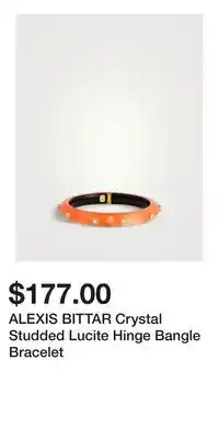 Holt Renfrew ALEXIS BITTAR Crystal Studded Lucite Hinge Bangle Bracelet offer