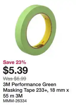Bumper to Bumper 3M Performance Green Masking Tape 233+, 18 mm x 55 m offer