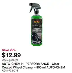 Bumper to Bumper AUTO-CHEM HI-PERFORMANCE - Clear Coated Wheel Cleaner offer