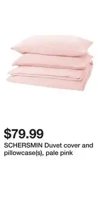 IKEA SCHERSMIN Duvet cover and pillowcase(s), pale pink offer