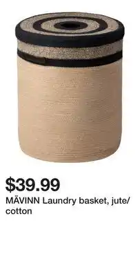 IKEA MÄVINN Laundry basket, jute/cotton offer