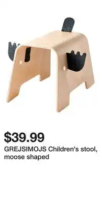IKEA GREJSIMOJS Children's stool, moose shaped offer