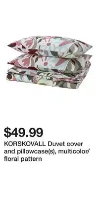 IKEA KORSKOVALL Duvet cover and pillowcase(s), multicolor/floral pattern offer