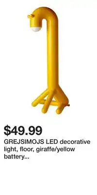 IKEA GREJSIMOJS LED decorative light, floor, giraffe/yellow battery operated offer