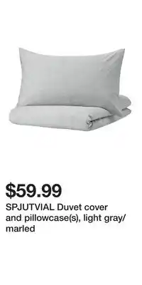 IKEA SPJUTVIAL Duvet cover and pillowcase(s), light gray/marled offer