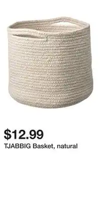 IKEA TJABBIG Basket, natural offer