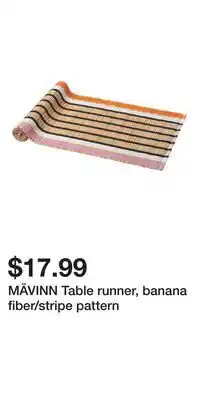 IKEA MÄVINN Table runner, banana fiber/stripe pattern offer