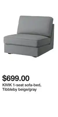 IKEA KIVIK 1-seat sofa-bed, Tibbleby beige/gray offer
