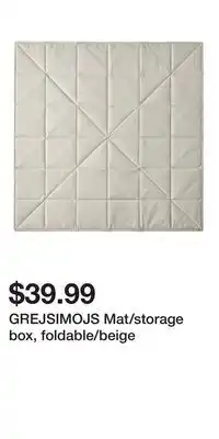 IKEA GREJSIMOJS Mat/storage box, foldable/beige offer