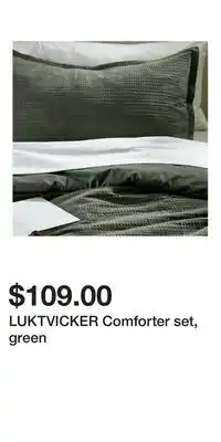 IKEA LUKTVICKER Comforter set, green offer