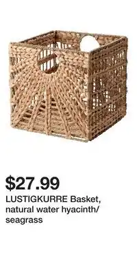 IKEA LUSTIGKURRE Basket, natural water hyacinth/seagrass offer