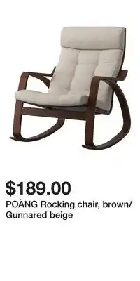 IKEA POÄNG Rocking chair, brown/Gunnared beige offer