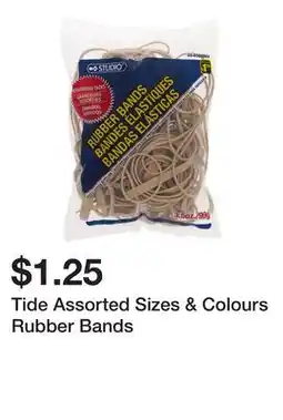 Dollarama Tide Assorted Sizes & Colours Rubber Bands offer
