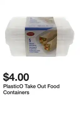Dollarama PlasticO Take Out Food Containers offer