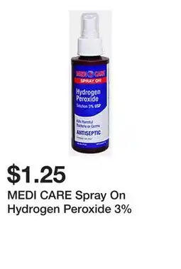 Dollarama MEDI CARE Spray On Hydrogen Peroxide 3% offer