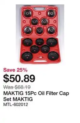 Bumper to Bumper MAKTIG 15Pc Oil Filter Cap Set offer