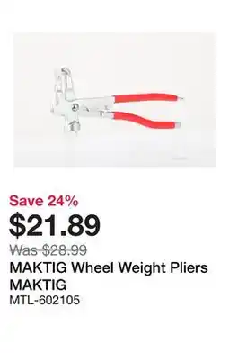 Bumper to Bumper MAKTIG Wheel Weight Pliers offer