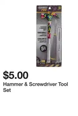 Dollarama Hammer & Screwdriver Tool Set offer