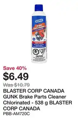 Bumper to Bumper BLASTER CORP CANADA GUNK Brake Parts Cleaner Chlorinated offer