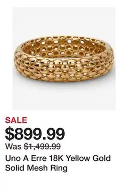 TSC Stores Uno A Erre 18K Yellow Gold Solid Mesh Ring offer