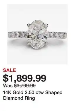 TSC Stores 14K Gold 2.50 ctw Shaped Diamond Ring offer